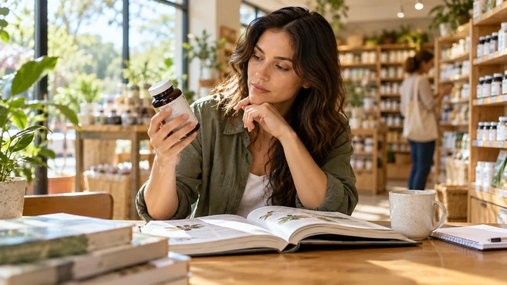 Adult evaluating a supplement claim using reliable source material