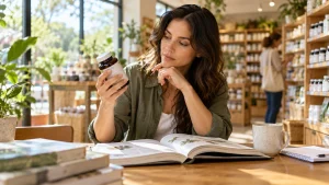 Adult evaluating a supplement claim using reliable source material